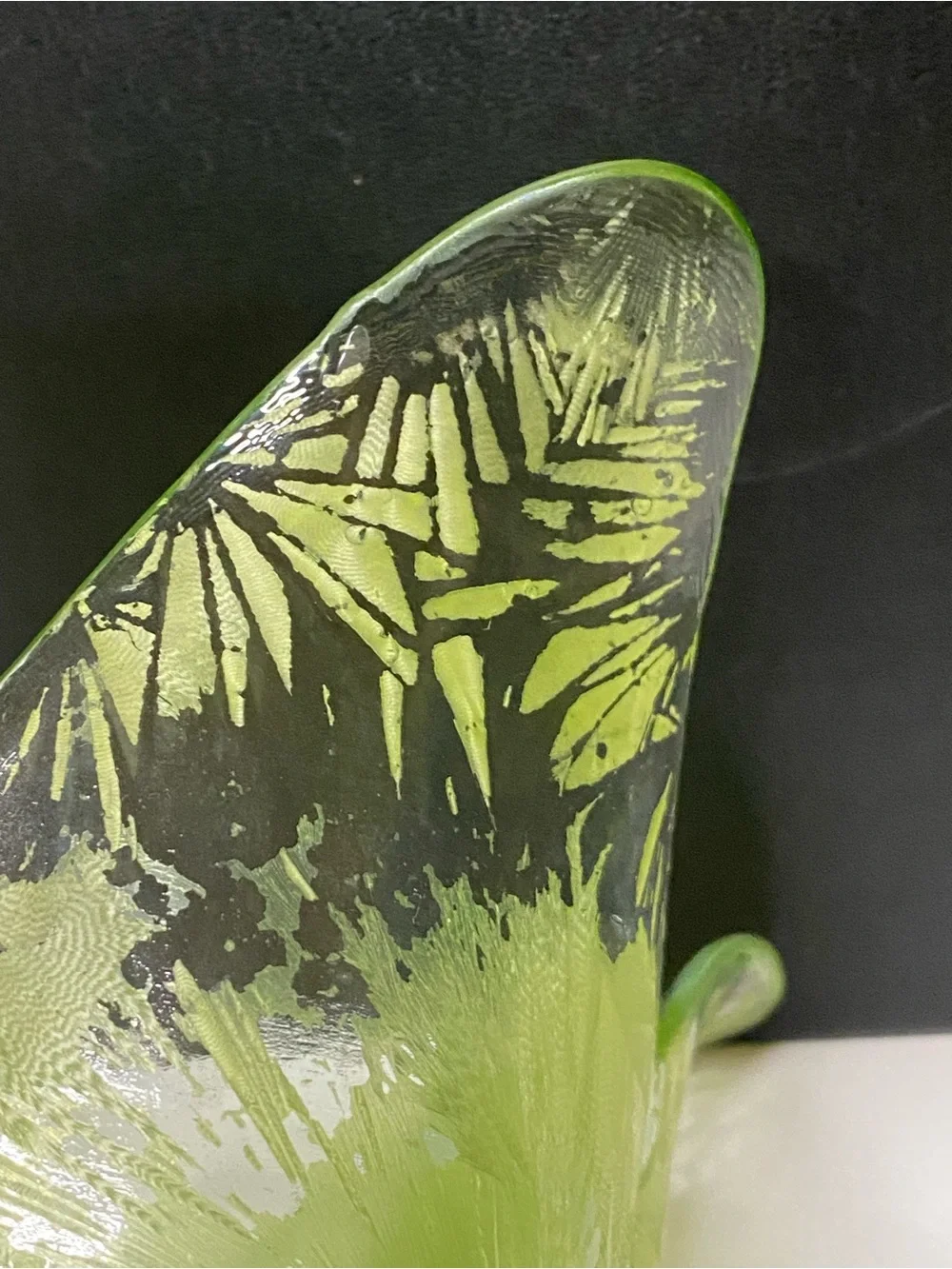 Vintage Green Tulip Shaped Vase